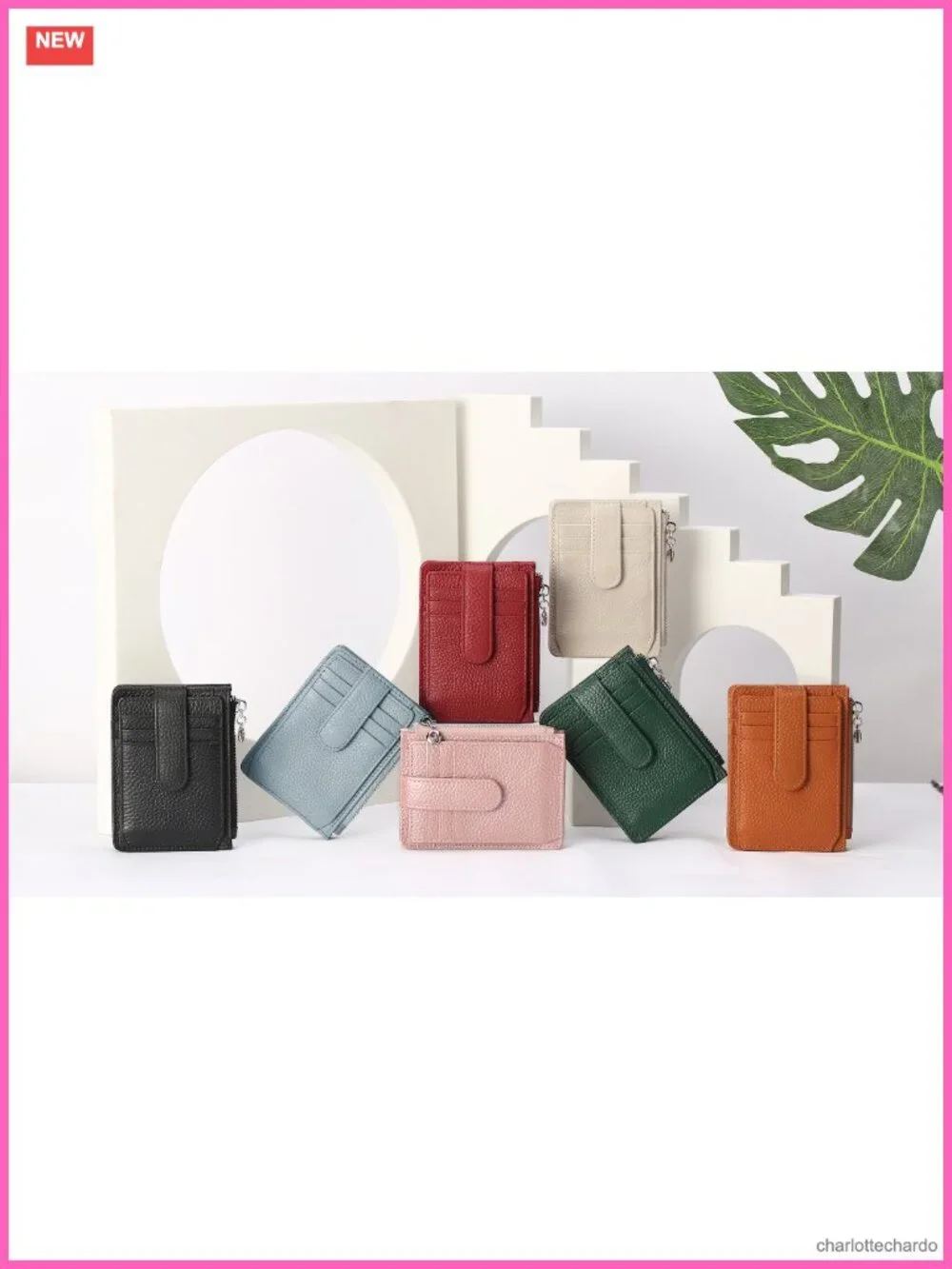 Genuine Leather Slim Wallet RFID Blocking Card Holder Women Small Minimalist
